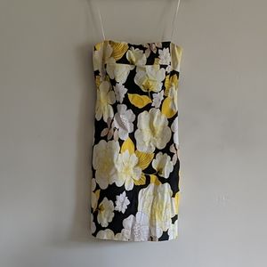 Cache floral strapless dress